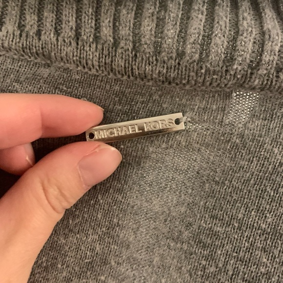 Michael Kors gray cowl neck sweater with fringe - Picture 3 of 4